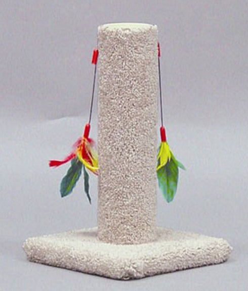 Classy Kitty Cat Post with Feather 17.5" - Poudre Pet and Feed Supply